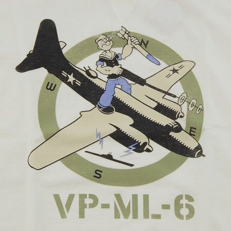 トイズマッコイ TOYS McCOY ポパイ 半袖 ミリタリー Tシャツ MILITARY TEE POPEYE "NAVY VP-ML-6" TMC2037