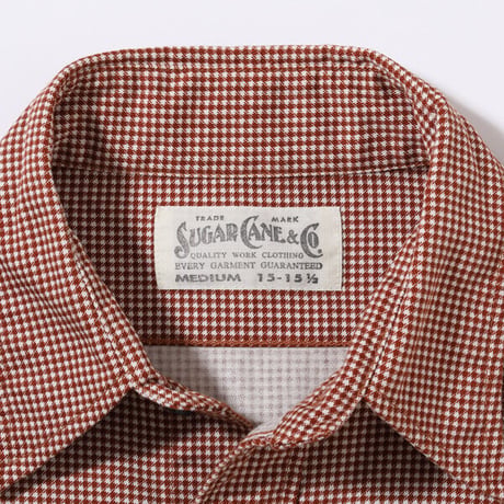 SUGAR CANE "FICTION ROMANCE"  シュガーケーン"フィクションロマンス"　6oz. HOUND TOOTH PRINT WORK SHIRTS　SC28847  Lサイズ