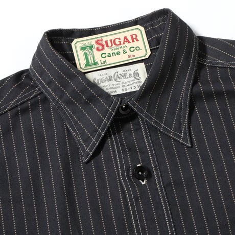 SUGARCANEシュガーケーン　SC29585　FICTION ROMANCE 8.5oz. BLACK WABASH STRIPE WORK SHIRT