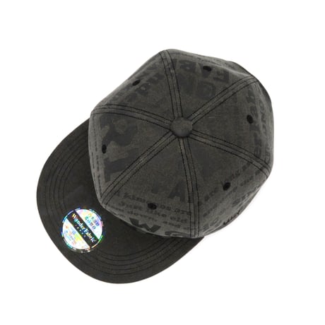 VINTAGE like HAND print CAP Black print XLラスト1個