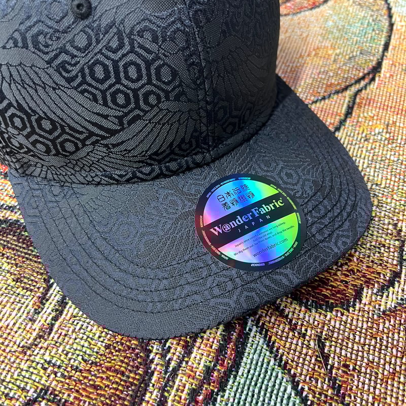 カーブツバタイプA】NISHIJINBLACK CAP：黒鶴 | W@NDERFABRIC®