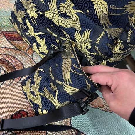 NISHIJIN ORI BACKPACK 黒金鶴
