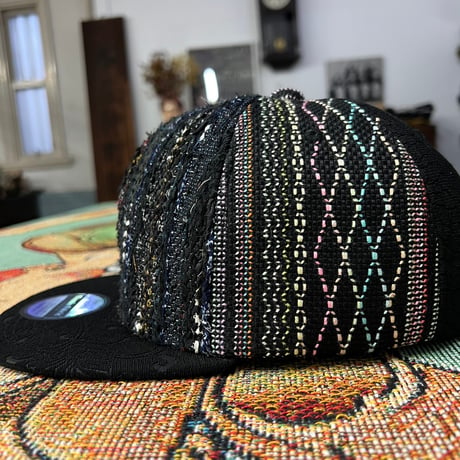 【ML】手縫刺繍ｘ裂き手織りｘ信長マントMIXCAP 02