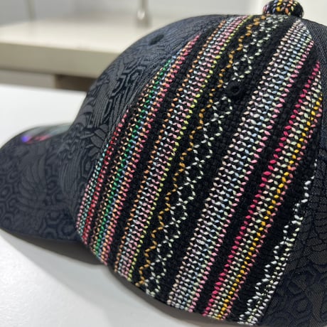 【S】手縫刺繍ｘNISHIJINBLACK CAP（カーブツバタイプ）