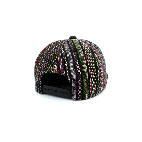 【XL】手縫刺繍＆桐生織MIXCAP：01