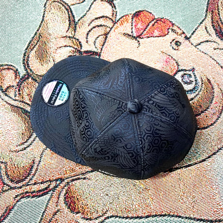 NISHIJINBLACK CAP x ツバ裏NISHIJIN”仏”RED