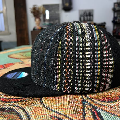 【ML】手縫刺繍ｘ裂き手織りｘ信長マントMIXCAP 01