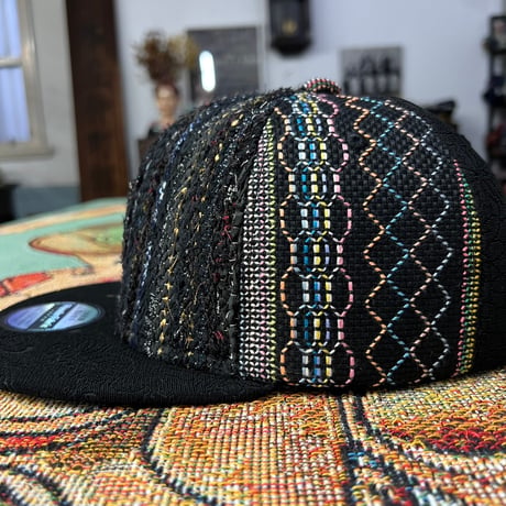【S】手縫刺繍ｘ裂き手織りｘ信長マントMIXCAP