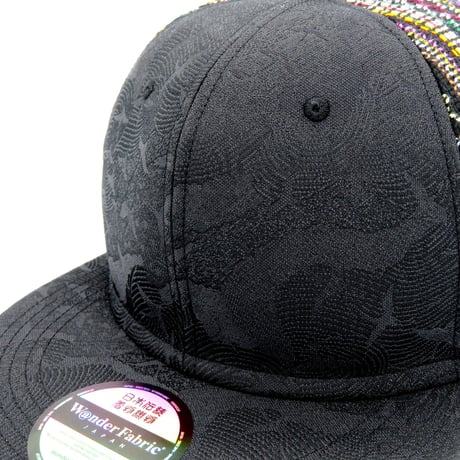 【XL】手縫刺繍＆桐生織MIXCAP：03
