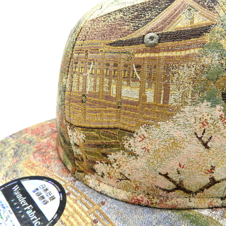 【XL】PureGold & Platinum KIMONOOBI CAP:一点物 再販不可 【純金＆プラチナ糸混合・最高級帯】