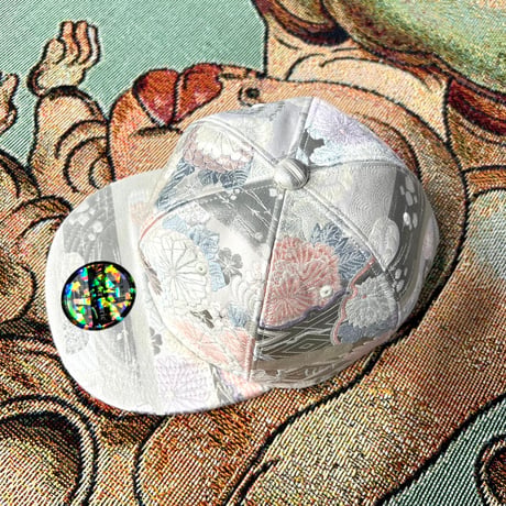 【ML】PLATINUM KIMONO OBI CAP ：プラチナ糸混合