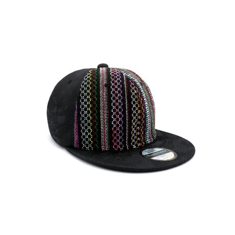 【XL】手縫刺繍＆桐生織MIXCAP：02