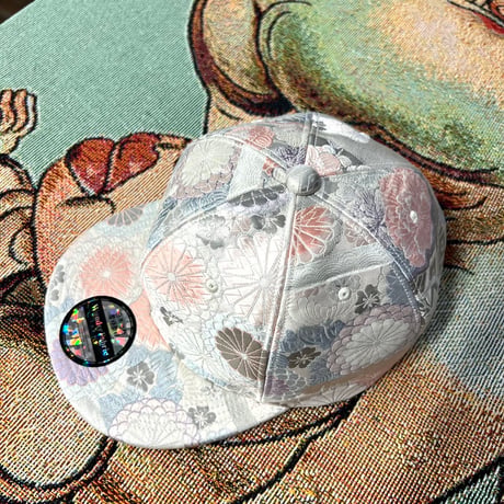 【XL】PLATINUM KIMONO OBI CAP ：プラチナ糸混合