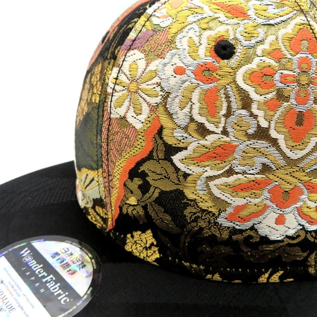 【XL】JAPAN KIMONO OBI CAP:0227 ONESIZE一点もの 再販不可　裏地赤着物
