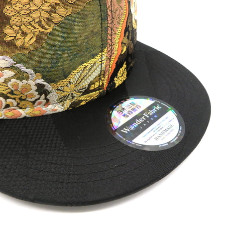 【XL】JAPAN KIMONO OBI CAP:0227 ONESIZE一点もの 再販不可　裏地赤着物