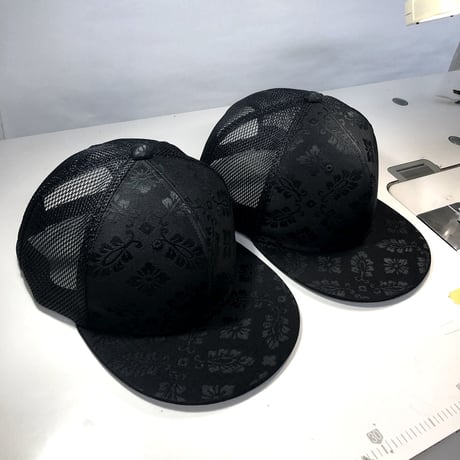 KIMONO OBI MESH CAP：ALL BLACK 20630