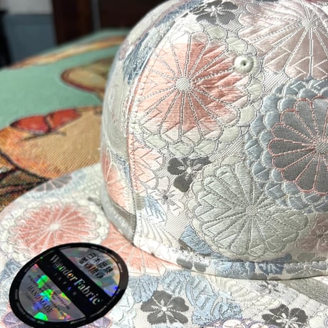 【XL】PLATINUM KIMONO OBI CAP ：プラチナ糸混合