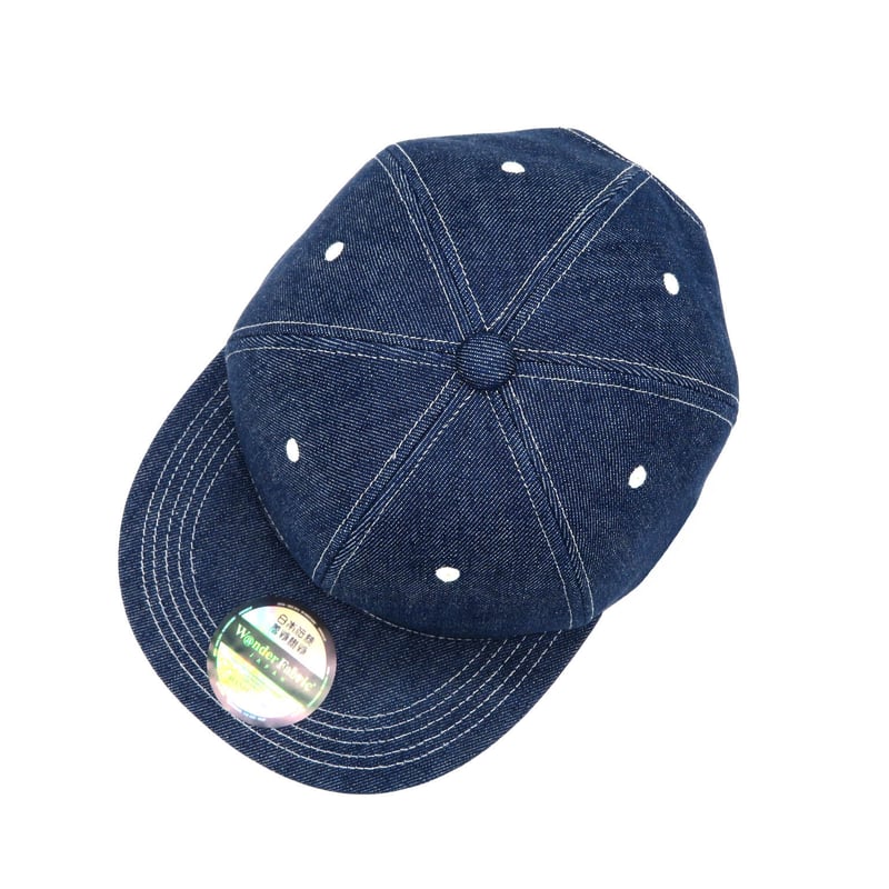 ✿手染めデニム生地✿ C OKAYAMA DENIM CAP：BLUE (White Stitch) | W@NDERF