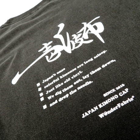 VINTAGE like HAND print T-shirts : W@NDERFABRIC WHITEprint　7/22まで