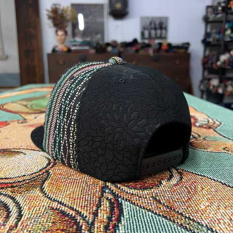 【XL】手縫刺繍ｘ裂き手織りｘ信長マントMIXCAP 01