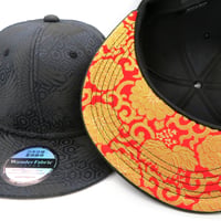 NISHIJINBLACK CAP x ツバ裏NISHIJIN”仏”RED