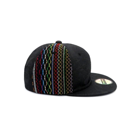 【XL】手縫刺繍＆桐生織MIXCAP：03