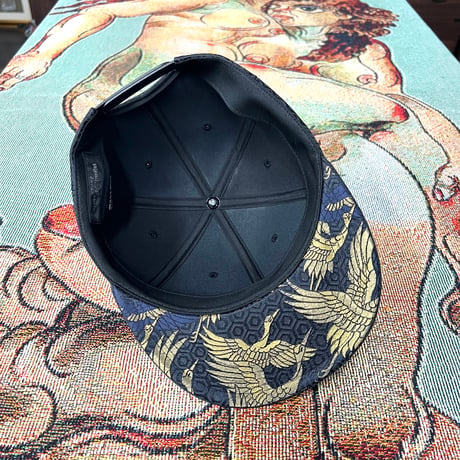 NISHIJINBLACK CAP x ツバ裏NISHIJIN金鶴