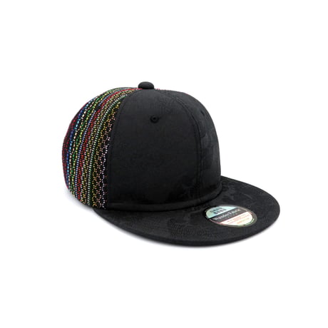 【XL】手縫刺繍＆桐生織MIXCAP：03