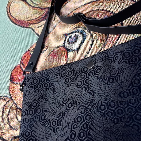 NISHIJINBLACK Shoulder BAG 黒鶴