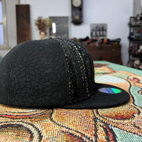 【ML】手縫刺繍ｘ裂き手織りｘ信長マントMIXCAP 01