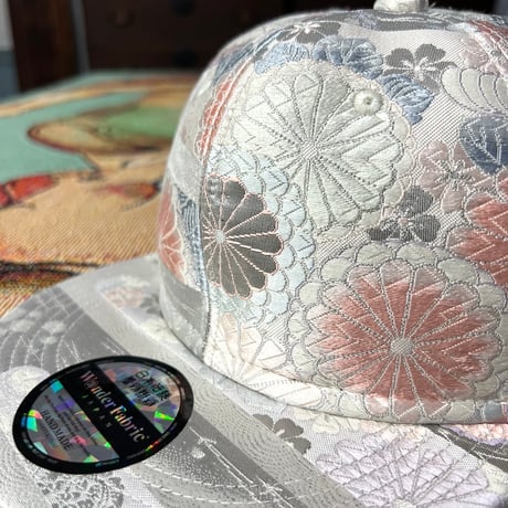 【ML】PLATINUM KIMONO OBI CAP ：プラチナ糸混合