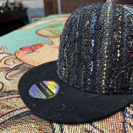 【S】手縫刺繍ｘ裂き手織りｘ信長マントMIXCAP