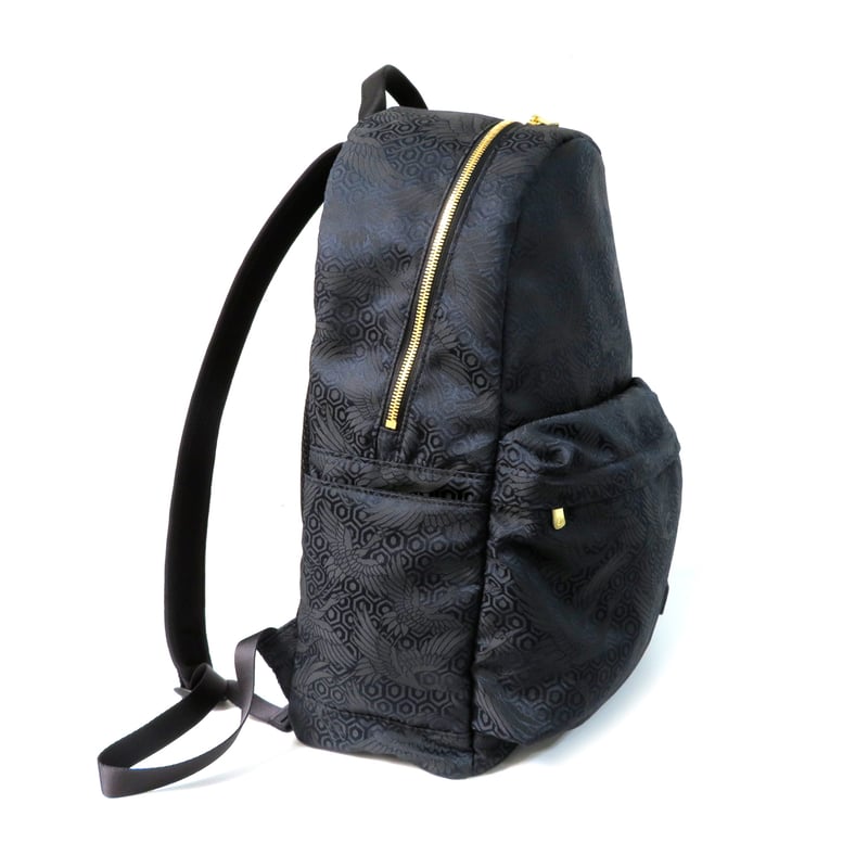NISHIJIN BLACK BACKPACK 黒鶴 | W@NDERFABRIC®ONLIN NISHIJIN BLACK BACKPACK 黒鶴 | W@NDERFABRIC®ONLIN