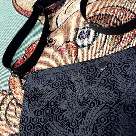 NISHIJINBLACK Shoulder BAG 黒鶴