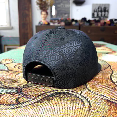 NISHIJINBLACK CAP x ツバ裏NISHIJIN”仏”RED