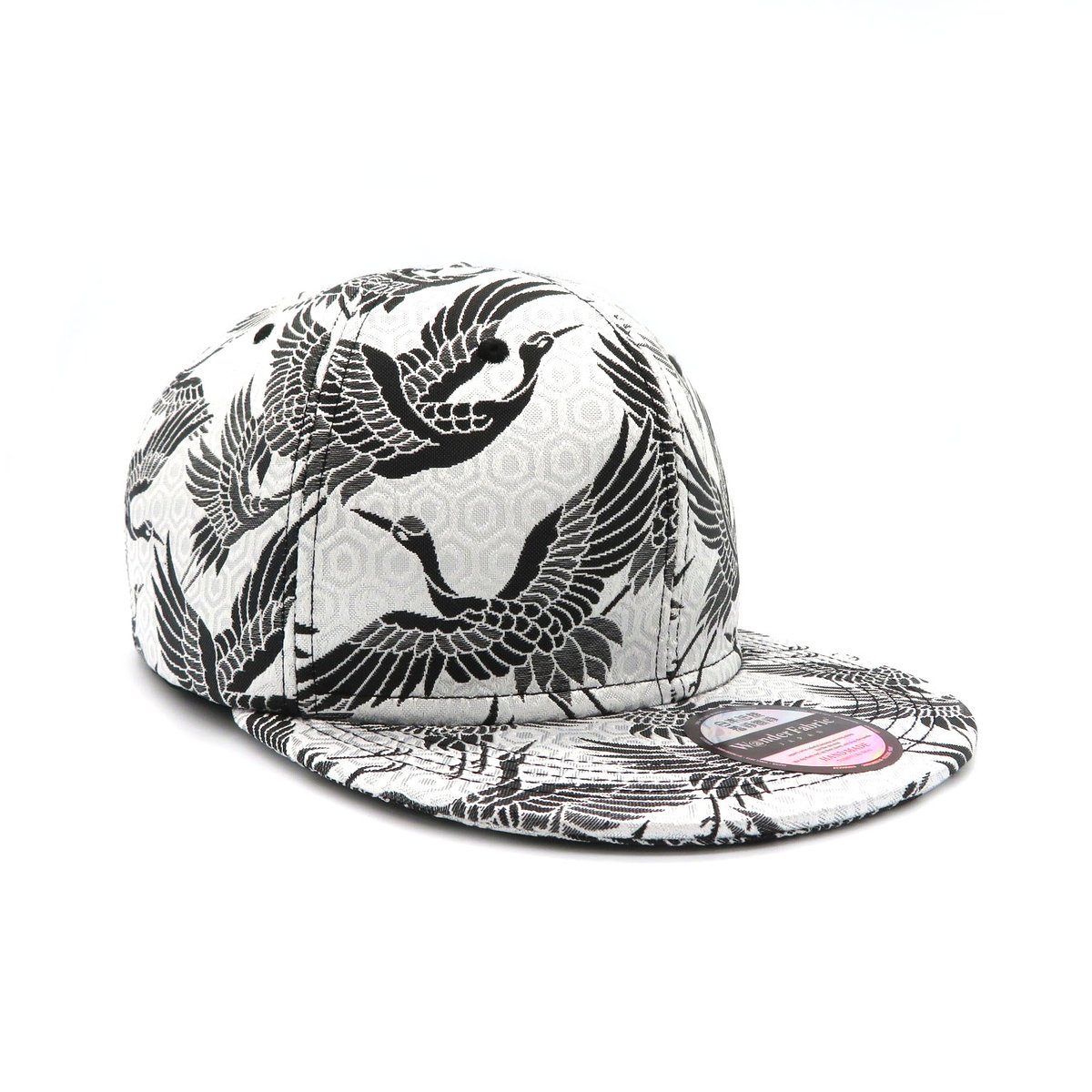 NISHIJINORI CAP : ホワイトブラック鶴 | W@NDERFABRIC®ONLI