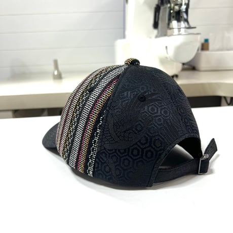【S】手縫刺繍ｘNISHIJINBLACK CAP（カーブツバタイプ）