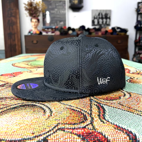 NISHIJINBLACK CAP x ツバ裏NISHIJIN”仏”RED