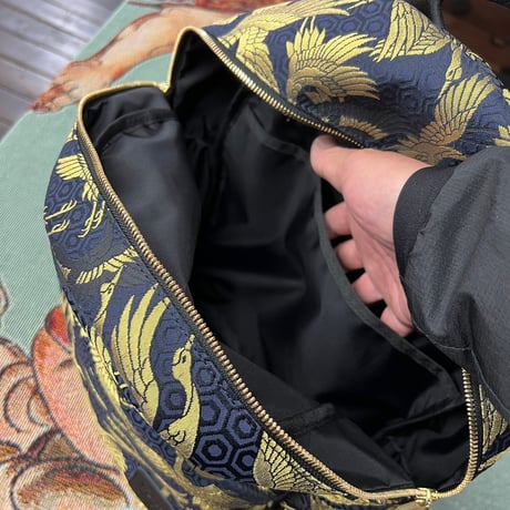 NISHIJIN ORI BACKPACK 黒金鶴