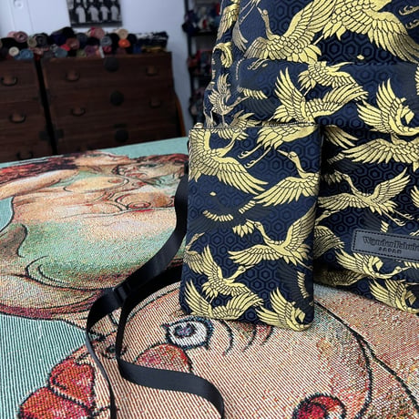 NISHIJIN ORI BACKPACK 黒金鶴