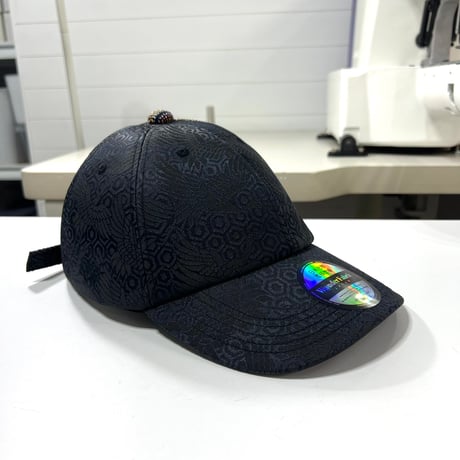 【S】手縫刺繍ｘNISHIJINBLACK CAP（カーブツバタイプ）