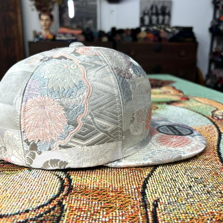 【XL】PLATINUM KIMONO OBI CAP ：プラチナ糸混合