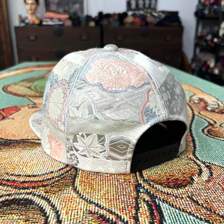 【XL】PLATINUM KIMONO OBI CAP ：プラチナ糸混合