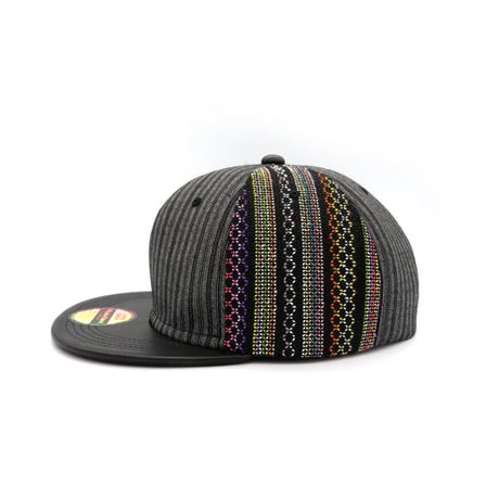 【XL】手縫刺繍＆尾州SILKWOOL&ラムレザーMIXCAP2023：03