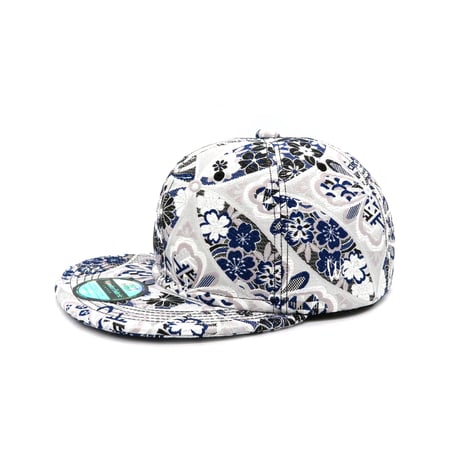 【ワンダーファブリック】W@nder Fabric 和柄 着物 キャップ 紺×銀 JAPAN KIMONO CAP：230928 | W@NDERFABRIC®ONLINES