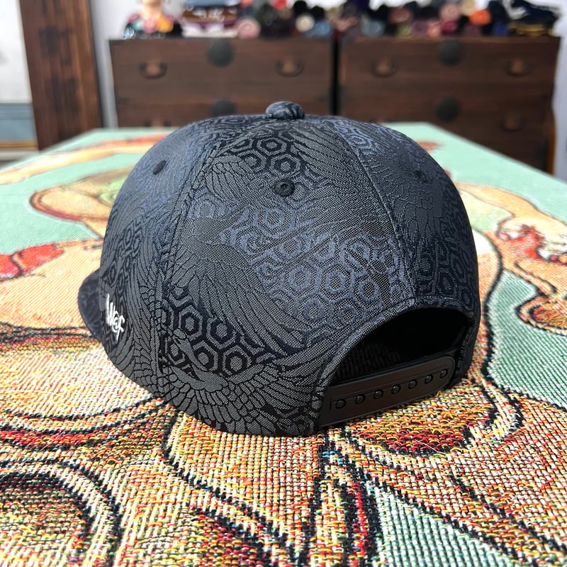 完売カラー　しぃちゃん 完全遮光 キャップ 撥水 ブラック 黒 シルバー 限定 NISHIJINBLACK CAP x ツバ裏NISHIJINシルバー | W@NDERFAB