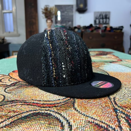 【XL】手縫刺繍ｘ裂き手織りｘ信長マントMIXCAP 02