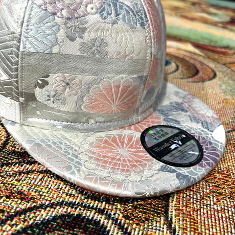 【XL】PLATINUM KIMONO OBI CAP ：プラチナ糸混合