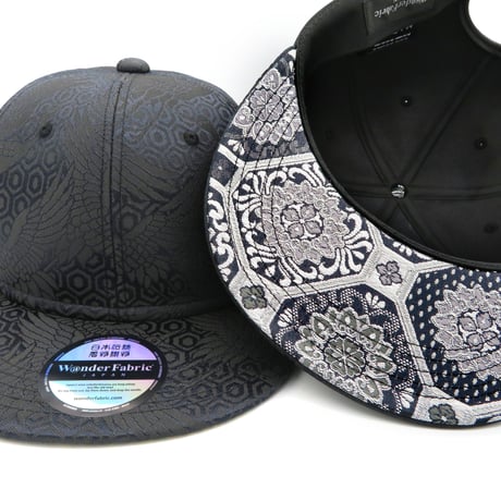 NISHIJINBLACK CAP x ツバ裏NISHIJINシルバー