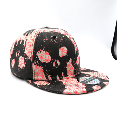 【XL】KIMONO HANDPRINT CAP：03　一点物再販不可